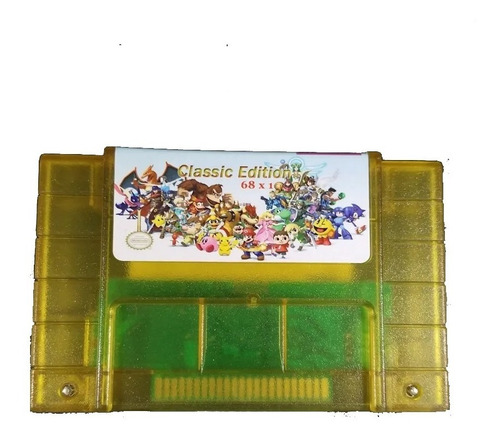 Cartucho Super Nintendo 68 Em 1 Donkey Kong 123 Rpgs