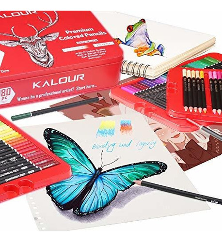 Lapices Premium Kalour Lata X180 Colores Nucleo Suave 3.8mm