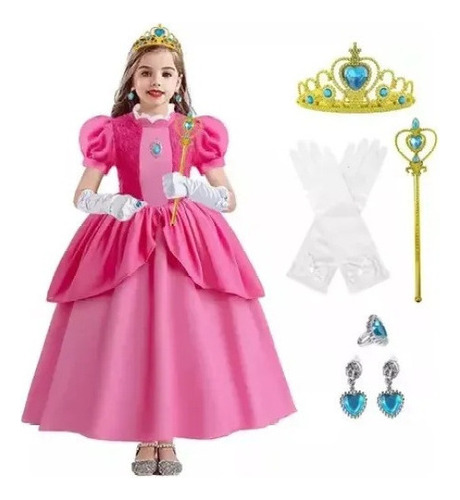 Reina Peach Cosplay Ropa Princesa Cosplay Vestidos