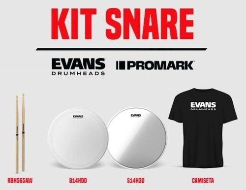 Kit Evans Snare Peles Baqueta, Pro Mark E Camiseta Oferta