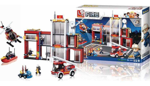 Blocos De Montar Corpo De Bombeiros - 612 Peças - Multikids