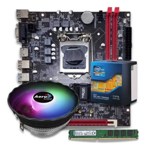 Kit Placa Mãe B75 + Processador I7 3770 3,9 Ghz 8 Gb Ddr3