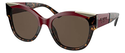 Prada Prda 02ws 07c0d1 Maroon/havana Plastico Lente Zszw0