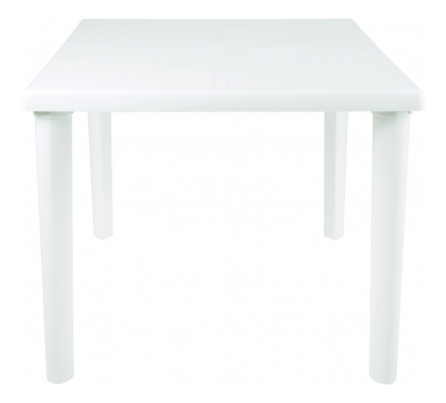 Imagem 2 de 10 de Kit Mesa Plastica Quadrada Desmontável + 4 Banquetas Branca