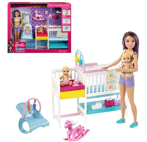 Barbie Skipper Muñeca Babysitters Niñera Guarderia De Bebes 