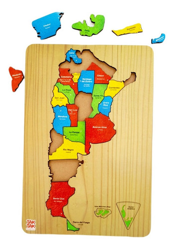 Rompecabezas Argentina Provincias Capitales Madera