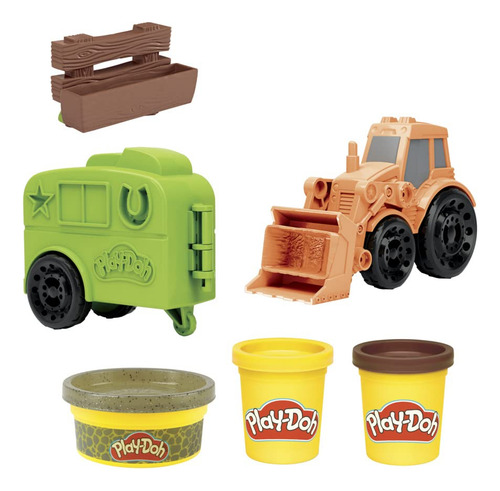 Tractor Play-doh Wheels Hasbro Con Remolque Y 3 Latas
