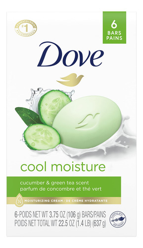 Beauty Bar Dove Go Fresh Pepino Y Té Verde, 120 Ml, 6 Barras