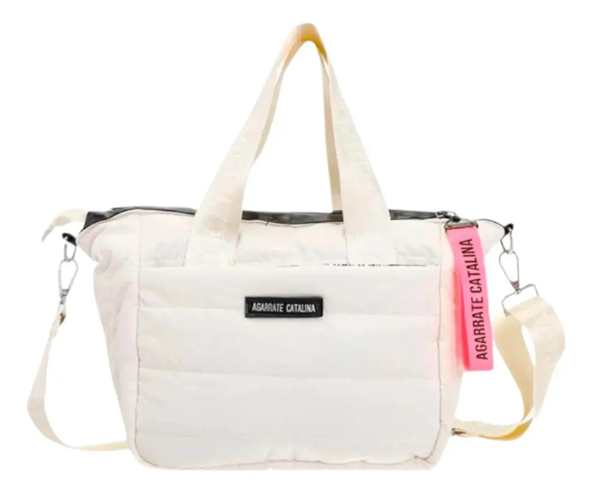 Cartera Valentina Agarrate Catalina Crudo Liso Níquel
