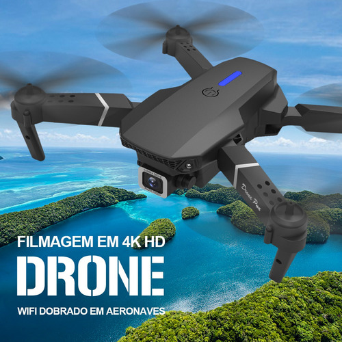 Drone Com Camera Remoto Controle E88 4k Hd Fpv Profissional