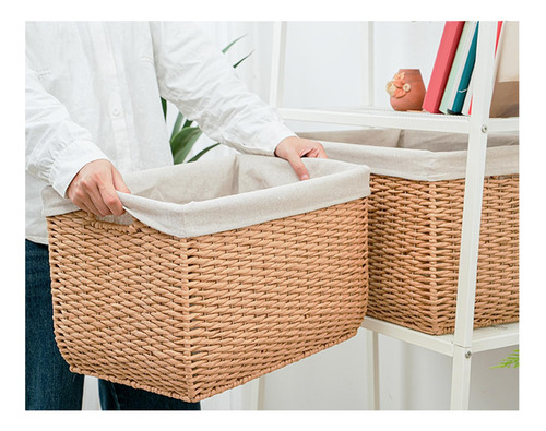 Cesta Tejida Para Guardar Juguetes, Cesta Beige Pequeño
