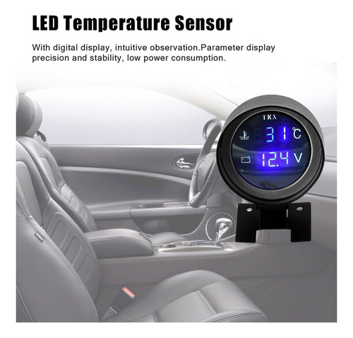 Marcador De Temperatura + Voltímetro Digital Automóveis