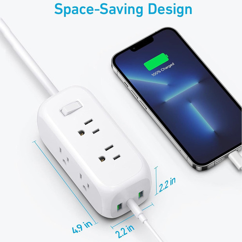 Multicontact 1.5m - 6 Tomas + 2 Usb - Extensión Eléctrica N
