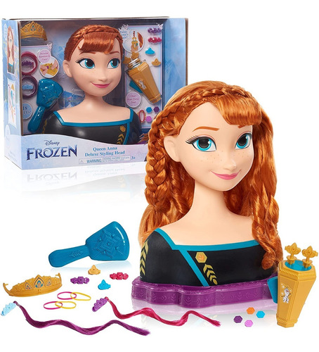 Disney Frozen 2 Queen Anna Head Maquilla Peina Juguete Niña