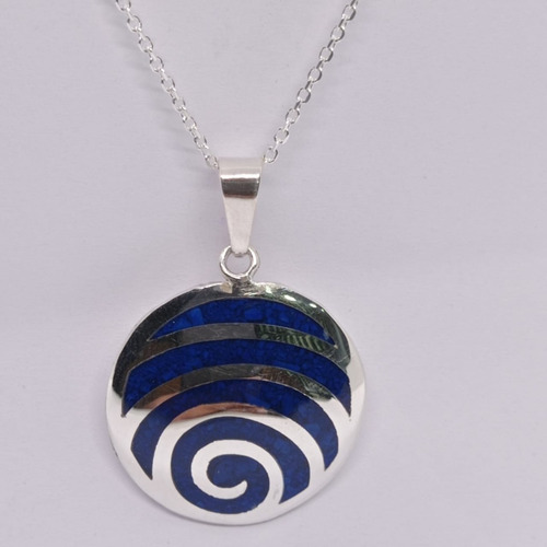 Colgante Espiral Plata 950 Piedra Molida