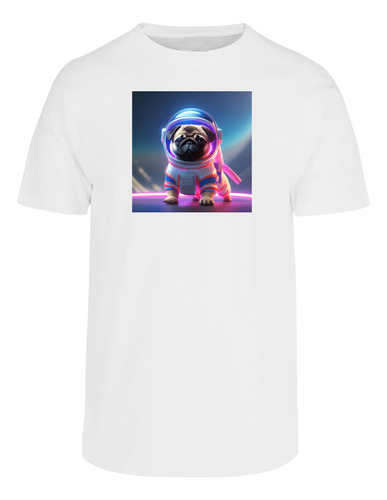 Playera Diseño Pug Astronauta - Perrito Pug - Espacio