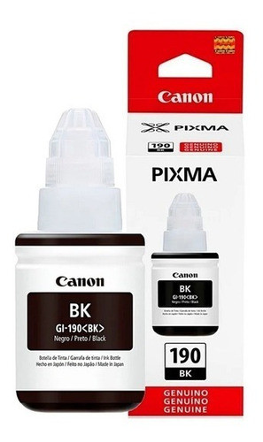 Tintas Canon Original 190 Pixma Imp G3110, G4110 Y G4100