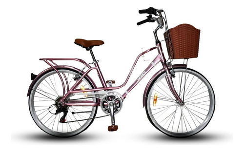 Bicicleta Jafi Vintage Lady Loving De Paseo Mujer Aro 24 6v Color Rosa