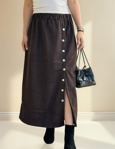 Maxi Falda Cotelle Moda Otoño -invienro Moda Danes / 0233