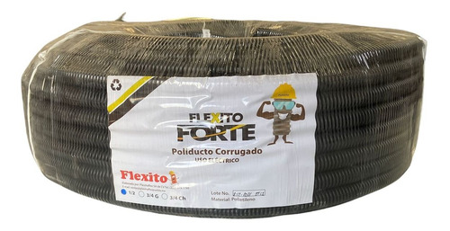 Tubo Poliducto Flexito Forte Negro 1/2 90m Conduplast