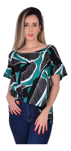 Blusa Feminina Ciganinha Estampada Super Na Moda 