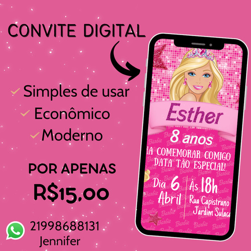 Convite Digital Personalizado Moderno E Prático 