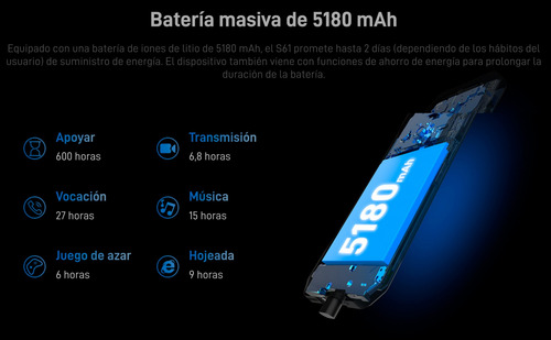 Doogee S61 Pro - Celular Resistente Uso Rudo Todo Terreno
