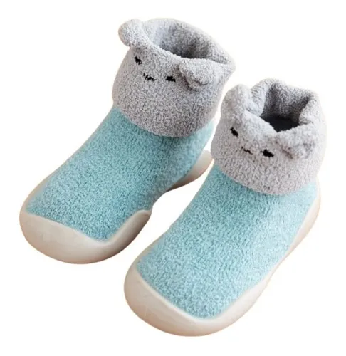 Bebe Primeros Pasos Zapatos Medias Calcetines Con Suela