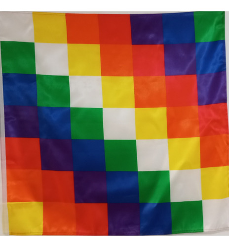 Bandera De Wiphala (tamaño 90x90 Cm) Doble Faz Tela Polieste