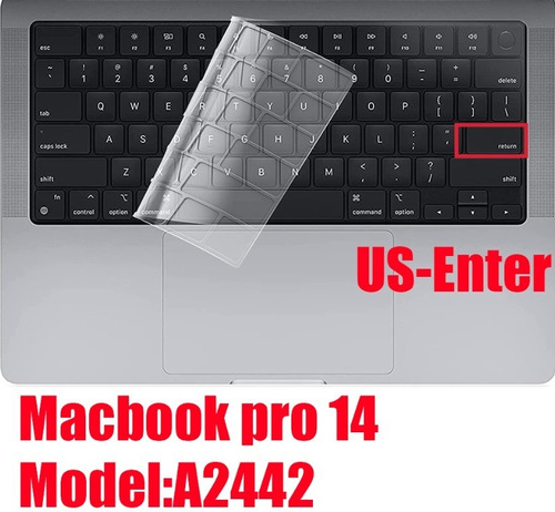 Protector De Teclado Inglés Para Macbook Pro 14 M3 A2992