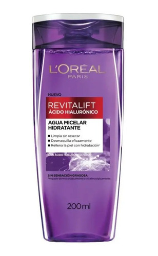 Agua Micelar L'oréal Revitalift Hidratante Hialuró 200 Ml