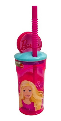 Vaso Infantil Barbie Con Figura 3d Y Sorbte Ar1 1024 Ellobo