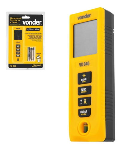 Medidor De Distância Trena A Laser Digital 40m Vd040 Vonder