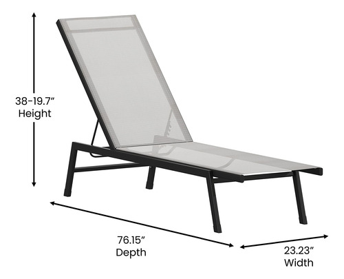 Flash Furniture Brazos Silla Tumbona Ajustable Reclinable De
