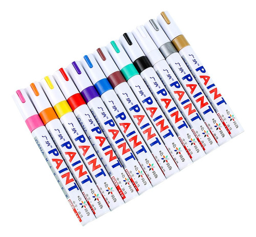 Marcador Permanente Tinta A Base De Aceite  X 12 Colores 