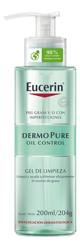 Eucerin Dermopure Oil Control Gel Limpiador Facial X 200 Ml Momento de aplicación Día/Noche Tipo de piel Grasa