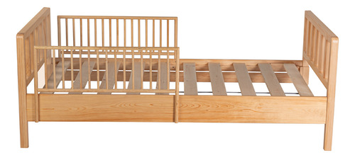 Cama Moderna De Madera Barnizada Con Barandales Para Niños