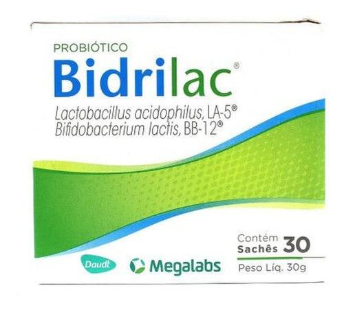 Bidrilac Alimento Probiótico C/ 30 Sachês Sabor Baunilha