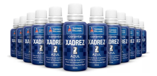 Kit 12 Unidades Corante Xadrez 50ml Cores Cor Azul