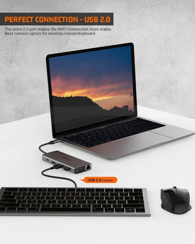Adaptador Hub Totu 11en1 Usb C Hdmi Vga Red Para Chromebook