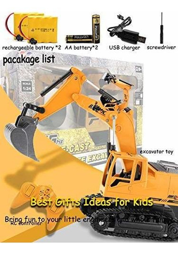 Imagen 6 de 7 de Rc Excavator Truck Toy For Boys Toddlers,1/24 Scales Kids R