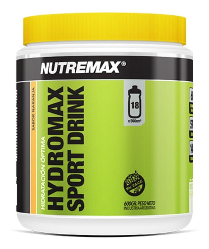 Imagen 1 de 1 de Hydromax 600 Gr - Bebida Hidratante Isotónica - Nutremax