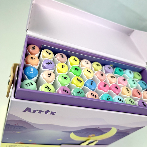 Arrtx 40 Marcadores A Base De Alcohol Doble Punta Biselada & Color Multicolor