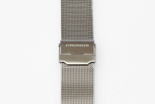Reloj Cronos Tempus Blue Acero Inox Ultra Fino Resist Agua Malla Plateado Bisel Plateado Fondo Plateado Y Números En Azul