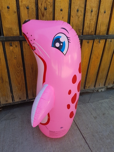 Mono Porfiado Inflable Grande 91cms Boxeo Niños Foca Rosada