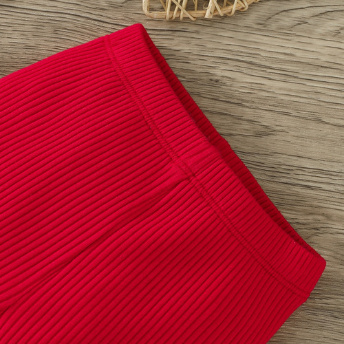 Conjunto Con Pantalones Acampanados Y Estampado De Corazones Rojo 3-6 M