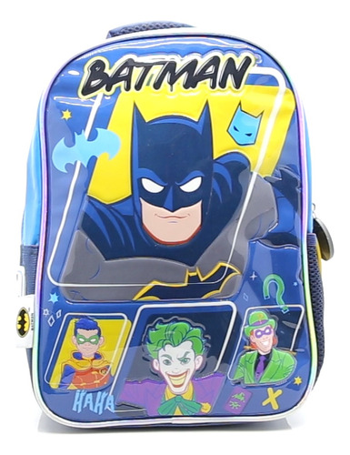 Mochila Escolar Cresko Batman Lj098 Color Azul Diseño Estampado 12l