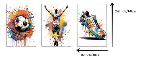Póster De Fútbol Con Grafiti, Regalo De Fútbol, Lienzo, Deco