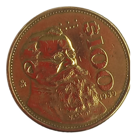 Moneda De 100 Pesos Esfinge De Don Venustiano Carranza 