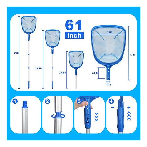 Colador For Skimmer De Piscina, Con Varillas Telescópicas